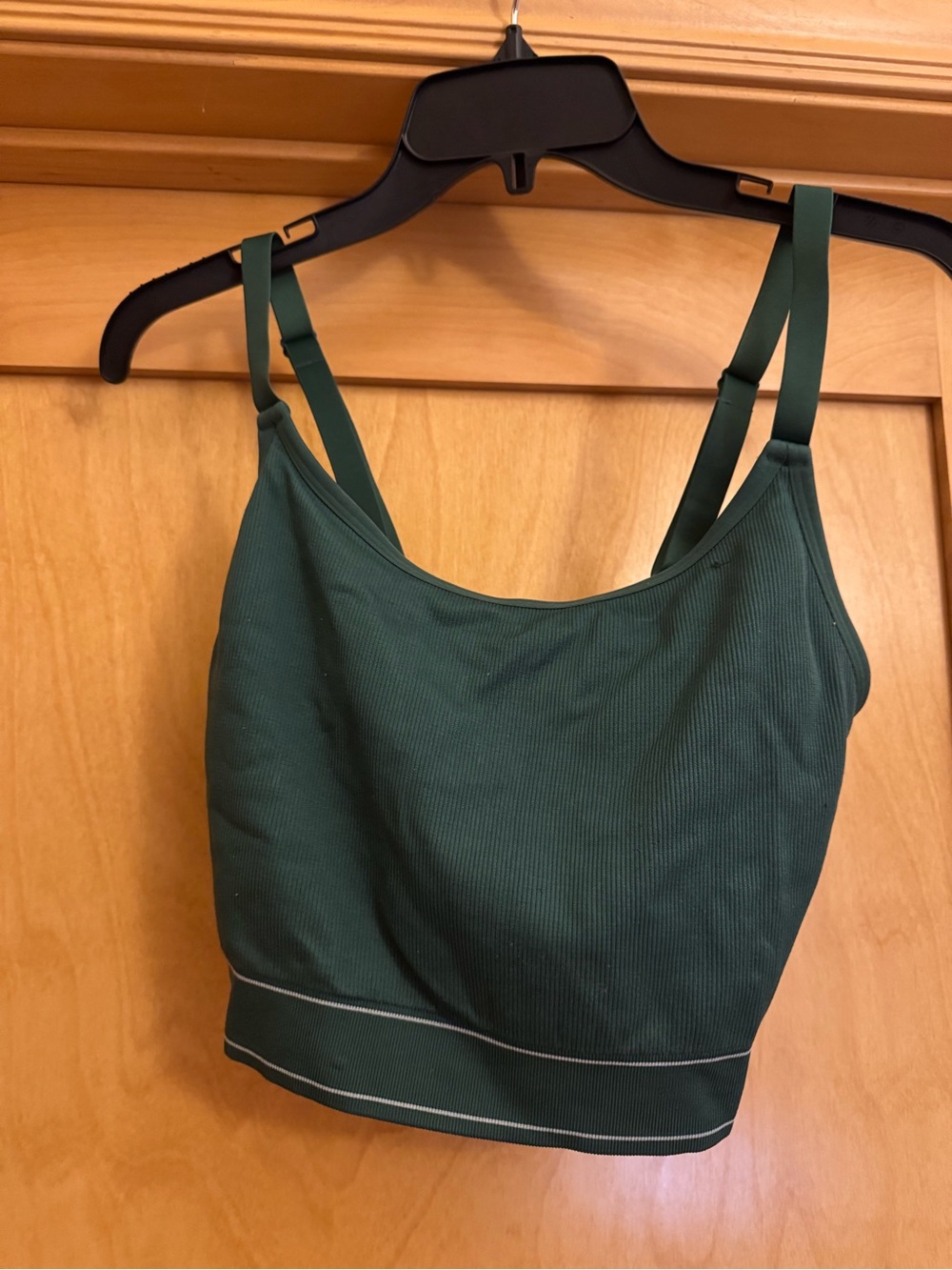 Aerie Forest Green Ribbed Bralette Top